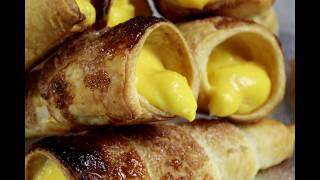 Italian cannoli with vanilla custard  Italian Recipe [upl. by Buff]