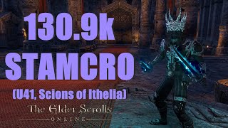 ESO  Stamina Necromancer 1309k PvE DPS Build DotSpam Rotations  Scions of Ithelia u41 [upl. by Trotta]