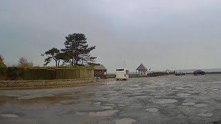 Carpark potholes Driving to Llanfairfechan Promenade from Penmaenmawr  080224  dashcam footage [upl. by Idelia]