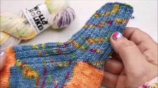 Wolloholiker  Socken mit andersfarbigen Fersen stricken [upl. by Pascale]