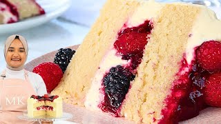 I mastered the perfect CHANTILLY CAKE recipe Whipped cream amp berry filled vanilla cake [upl. by Etta]