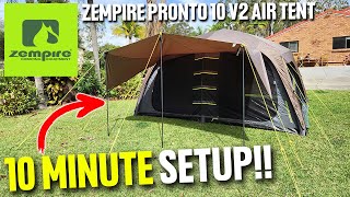 ZEMPIRE PRONTO 10 V2 INFLATABLE AIR TENT REVIEW [upl. by Coulter]