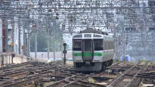 千歳線721系 札幌駅到着 JRHokkaido Chitose Line 721 series EMU [upl. by Asabi]