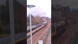 40013  47805 Leaving Kingussie from a different POV Point Of View [upl. by Healion]