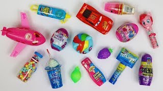 Mixing Crazy Candy opening toy candy dispensers candy toys MLP Pikmi Pops surprise eggs [upl. by Gradey882]