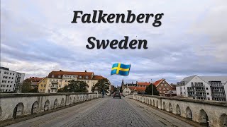 Sweden Falkenberg city drive 4K [upl. by Ymassej]