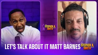 Stephen A Smith and Matt Barnes get into it about Trump Russell Westbrook taking it too far more [upl. by Shields388]