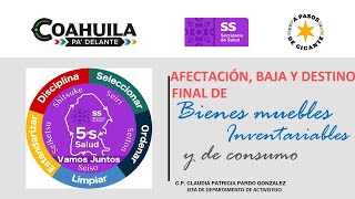 AFECTACIÓN BAJA Y DESTINO FINAL DE BIENES MUEBLES INVENTARIABLES Y DE CONSUMO [upl. by Elsa821]