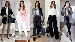 LOS MEJORES OUTFITS PARA LA OFICINA  LOOKS FORMALES PARA EL TRABAJO MODA MUJER 2024 [upl. by Ashlie146]