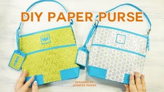 DIY Designer Paper Purse Tutorial Great Gift Bag [upl. by Jay116]