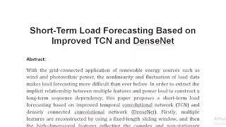 Short Term Load Forecasting Based on Improved TCN and DenseNet [upl. by Ebaj]