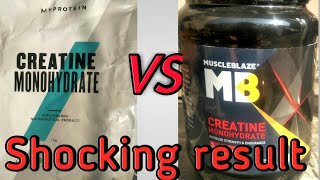 Myprotein Creatine Monohydrate VS Muscleblaze Creatine Monohydrate  Shocking Result [upl. by Akeirahs924]