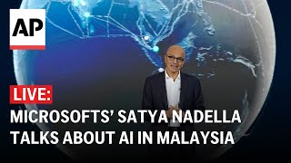 LIVE Microsoft CEO Satya Nadella talks about AI in Malaysia [upl. by Yeldoow290]