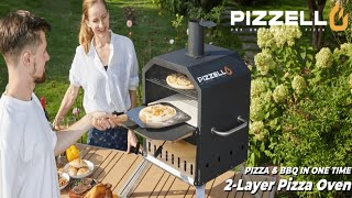 Pizzello Wood Fired Outdoor Pizza Oven 2 Layer  Removable Cooking Rack for Camping Backyard BBQ [upl. by Girvin129]