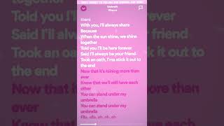 Rihanna  Umbrella Lyrics [upl. by Pepin]