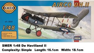 SMER 148 De Havilland II Kit Review [upl. by Analos630]