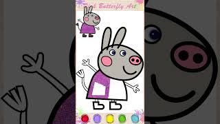 Delphine Donkey Peppa Pig Friend Drawing and Coloring for Kids Toddlers pinkbutterflyart peppapig [upl. by Adieno]