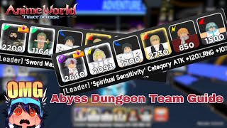 Abyss Dungeon Team Guide For Every Stage  Anime World Tower Defense [upl. by Llemart]