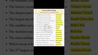 GENERAL KNOWLEDGE Famous Oceans and Seas english english speaking [upl. by Mcdade]