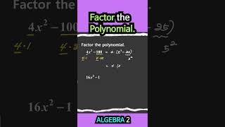 Factorizing Polynomials In Algebra 2 math maths algebra2 [upl. by Hittel]