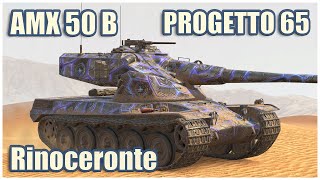 AMX 50 B Progetto 65 amp Rinoceronte • WoT Blitz Gameplay [upl. by Killam]