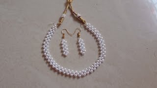 24  How to make Pearl Beaded Necklace  Diy jewellery making at home  DIY Pearl Necklace [upl. by Isolde]