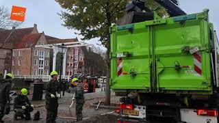 Hoogwateroefening Thorbeckegracht Zwolle met Defensie [upl. by Ecirtnom]