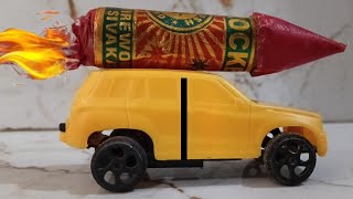 Mini Car vs Rocket  Car vs rocket experiment  power test [upl. by Mavis]