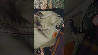 Helikon Tex Bushcraft Satchel  Solo Hike amp Woodland Day Camp  Poncho Tarp  bushcraft camping [upl. by Ydnab807]