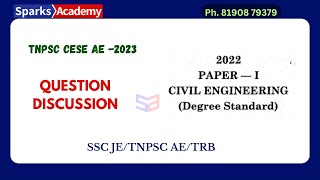 TNPSC CESE AE 2023 I Question Paper Discussion I Civil Engineering I Crash Course Admissions Open [upl. by Rimidalg395]