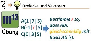 Gleichschenkliges Dreieck aus 3 Punkten Parameter bestimmen Übung [upl. by Pokorny]