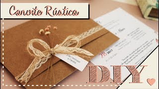 Como fazer Convite de Casamento Rústico DIY  Faça você mesmo  Tutoriais casamento [upl. by Asil]