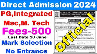 Vssut pg direct admission 2024veer Surendra Sai University of technology msc integrated mscmtech [upl. by Trimmer]