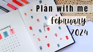 Plan with me February  Bullet Journal Setup 2024 [upl. by Kynan]