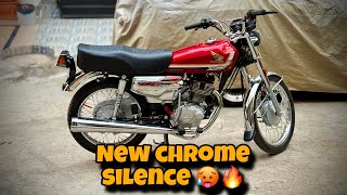 Honda 125 new model 2025  New Chrome Silence lagwa liya Sound ka maza aa gaya 🔥 [upl. by Terb913]