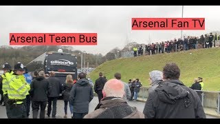 ARSENAL FANS BOO TEAM BUS AT BRIGHTON PT2 [upl. by Ythomit]