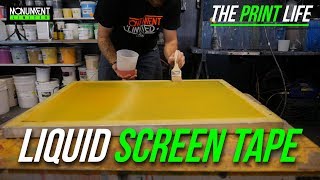 Screen Printing Tutorial  Liquid Tape  How to apply liquid mask to your screen and get rid of tape [upl. by Acilegna]