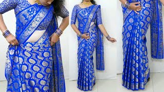 Heavy Saree Draping Perfectly to Look Slim  साड़ी पहनने का सही तरीका  perfect pleats on heavy sari [upl. by Eenert]