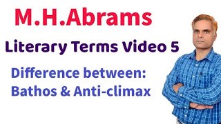 Literary Terms From MHAbrams  Difference Between Bathos And Anticlimax [upl. by Fleischer793]