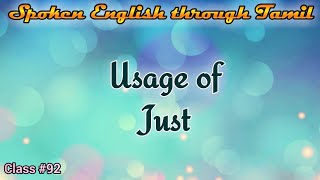 Learn English through Tamil Class 92 Just [upl. by Eerehs931]