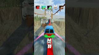 NOOB vs PRO vs HACKER vs HEROBRINE Car Jump Challenge 14 💀 🚗 shorts beamngdrive [upl. by Milo]