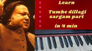 Tumhe dillagi Nusrat fateh ali khan sargam Lesson harmoniumseekho [upl. by Brunn]