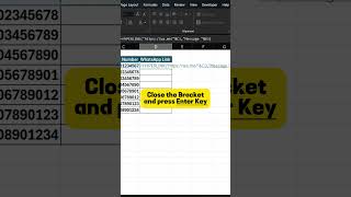 How to Create WhatsApp Links in Excel  Quick Formula Tutorial excel excelhacks exceltips [upl. by Bogosian929]