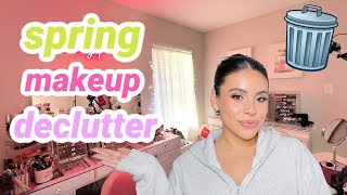 Decluttering my entire makeup collection 🗑️ Spring Cleaning 🥰 [upl. by Epillihp301]