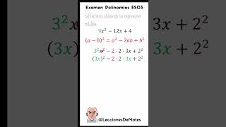 Factorizar polinomios con las expresiones notables 🔥Examen de polinomios 6a [upl. by Caddric]