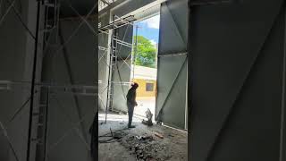 this video we show about work use steel workers install steel doors warehouse [upl. by Bonnie]