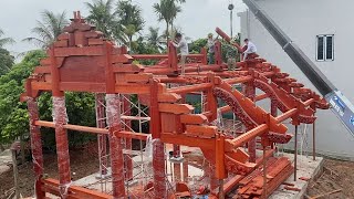 Operating Extreme Saws  Vietnamese Engineers Build Fancy Wooden Houses With Strong Dream Joints [upl. by Neehar369]