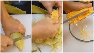 Sweet Corn Slicing asmr cravings reversemoviefx [upl. by Aloiv]