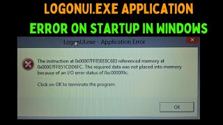 How to Fix LogonUIexe Application Error on Startup in Windows 11 [upl. by Fabiano]