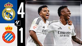 HIGHLIGHTS  Real Madrid 41 Espanyol  LaLiga 202425 [upl. by Acnayb141]